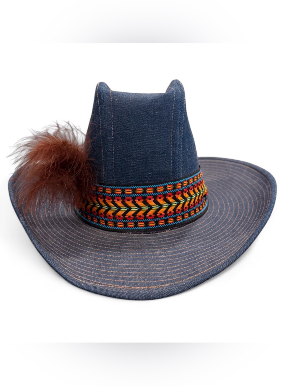 Vintage Resistol Stagecoach Blue Denim Western Cowboy Hat 7